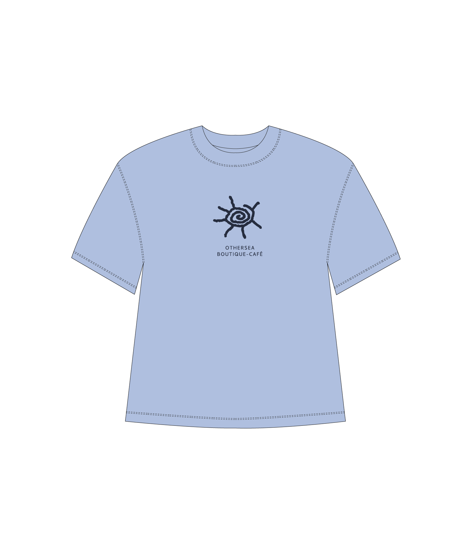 Printed T-shirt | «SOLEIL INFINI» - CIEL/MARIN