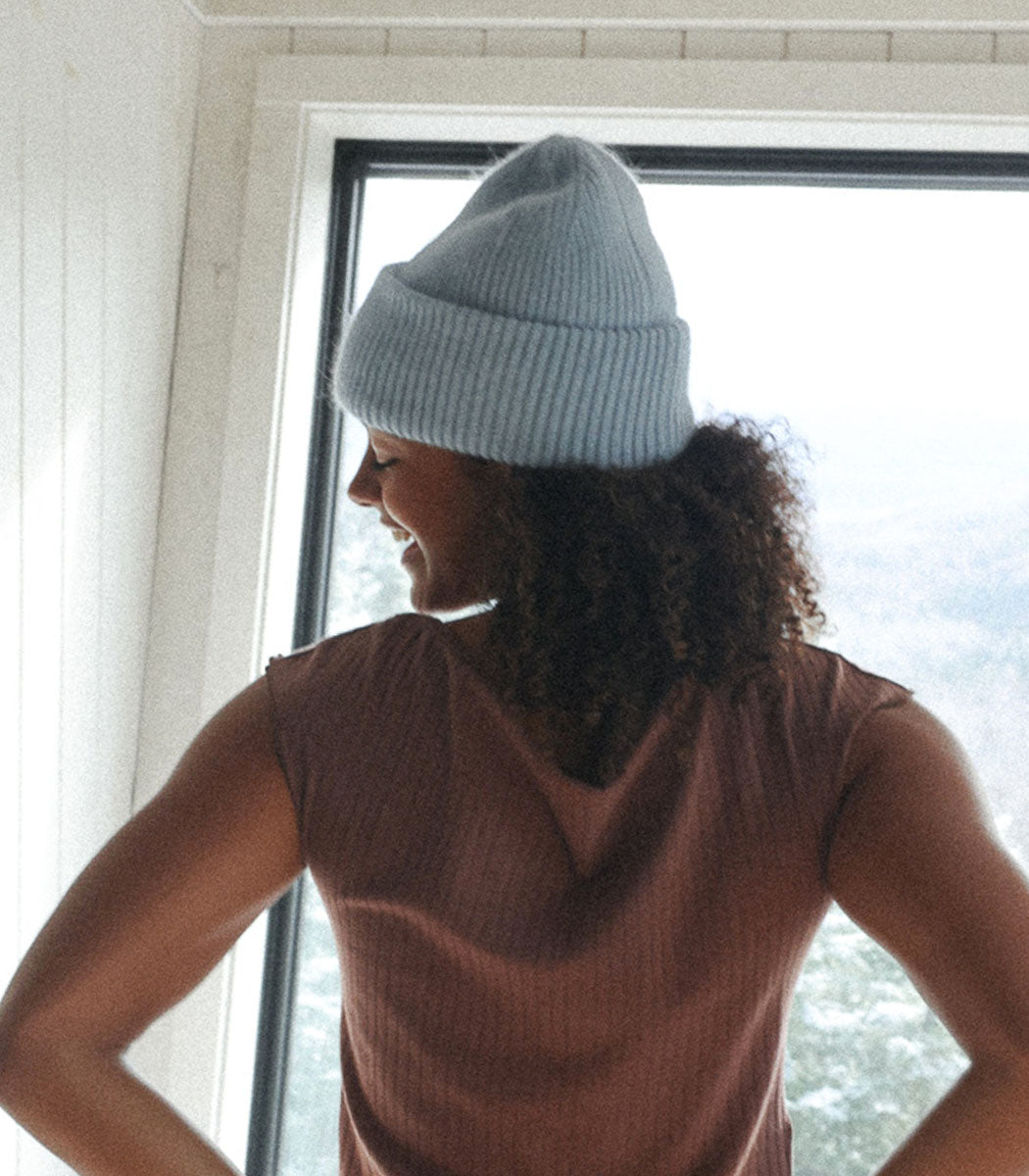 Tuque Laine Angora - Sky Blue