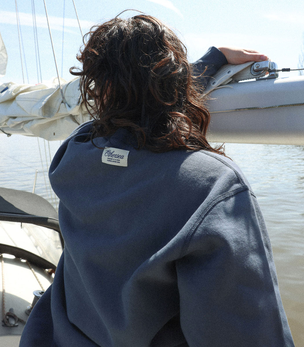 Crewneck brodé | «FROM HERE TO OTHERSEA» - BLEU MARIN
