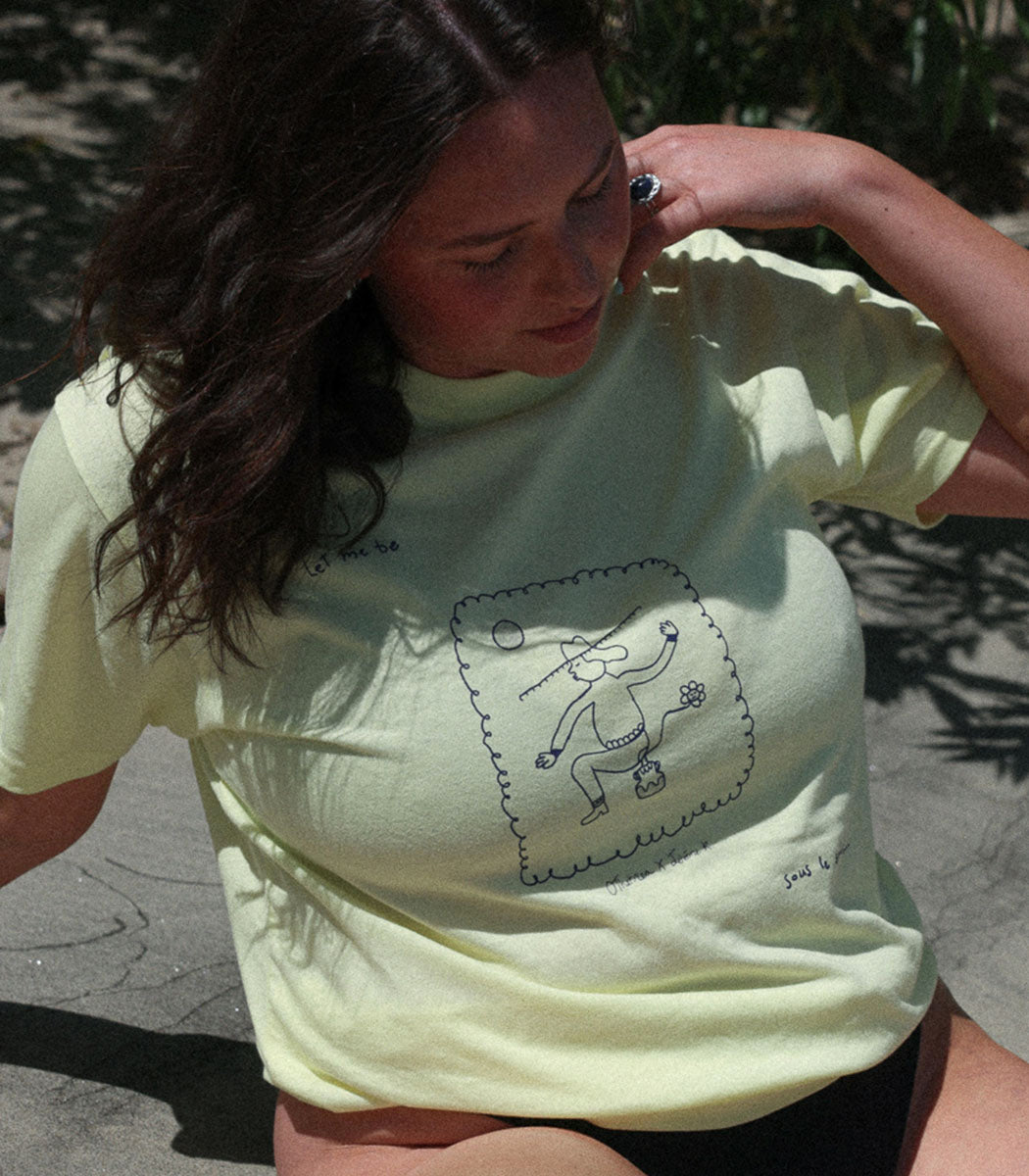 Tshirt imprimé | «SOUS LE SOLEIL» - JAUNE ÉCLATANT
