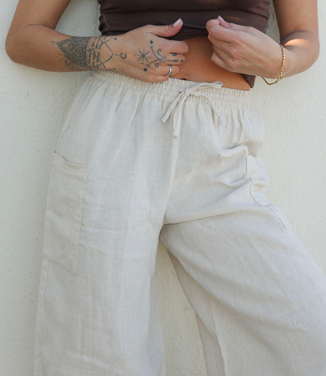 Pantalon en lin | MALENDURE - BLÉ