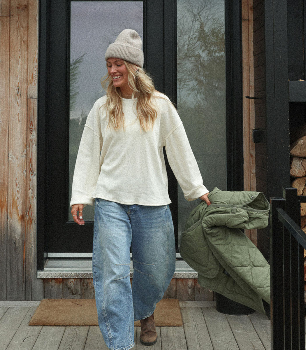 Chandail tricot manches longues | MICHIGAN - OATMILK