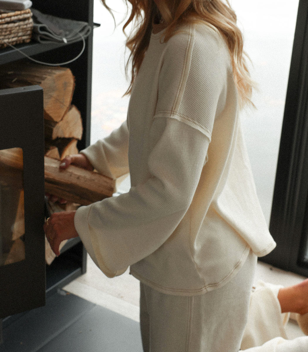 Chandail tricot manches longues | MICHIGAN - OATMILK