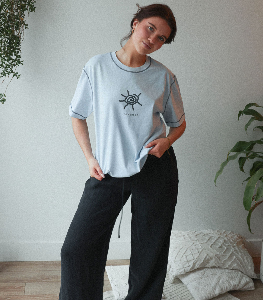 Printed T-shirt | «SOLEIL INFINI» - CIEL/MARIN