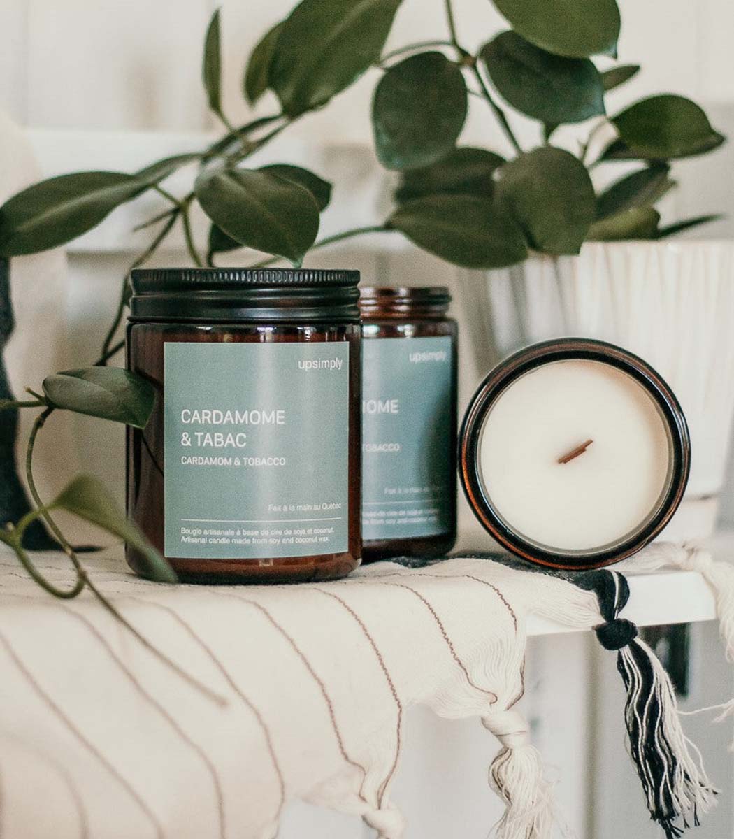 Bougie de soja | Cardamome & Tabac - UPSIMPLY