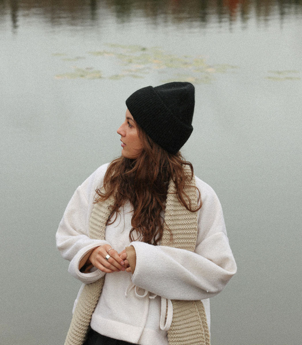 Tuque Laine Angora - Black