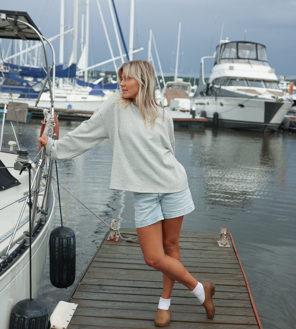 Oversized long sleeve | MICHIGAN - SALT N' PEPPER
