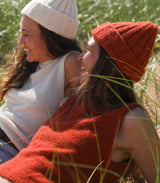 Camisole laine Alpaga+Mérinos tricotée à la main - MILKY