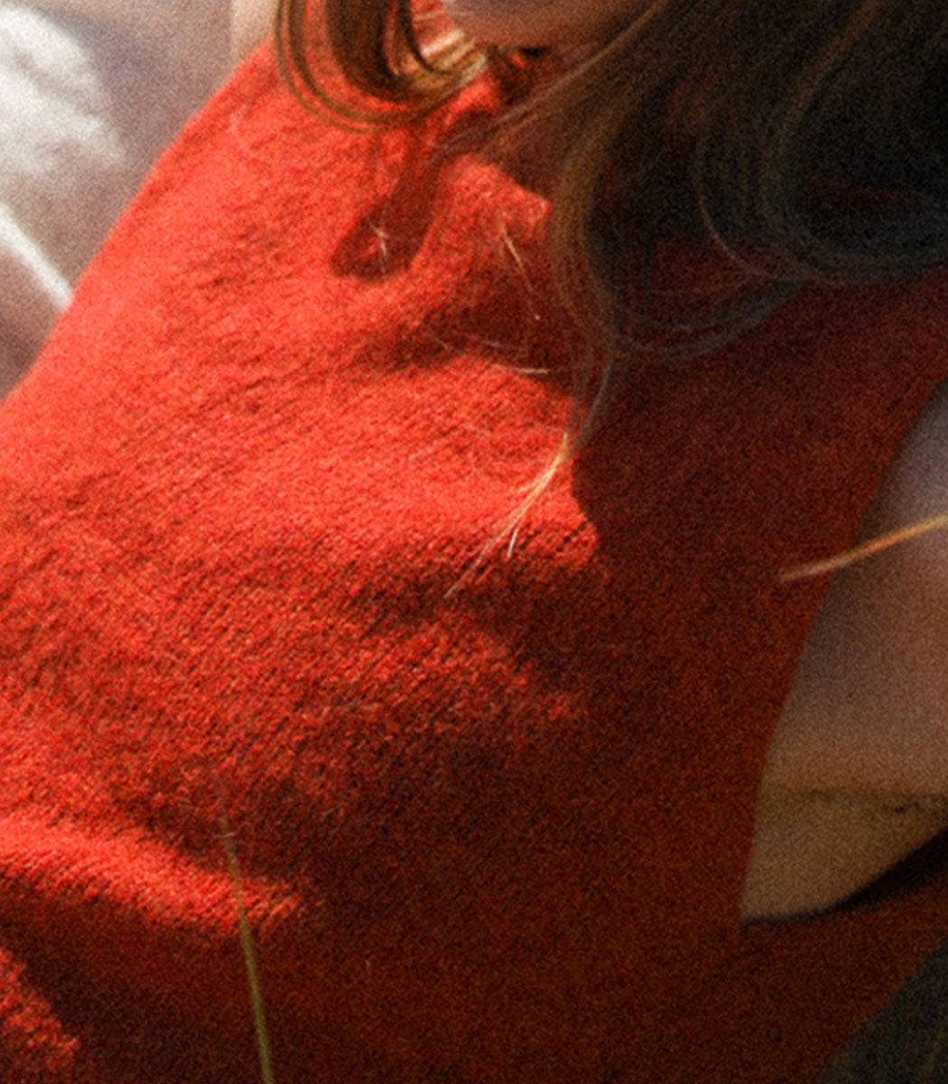 Hand-knitted alpaca+merino wool camisole - BRULÉE