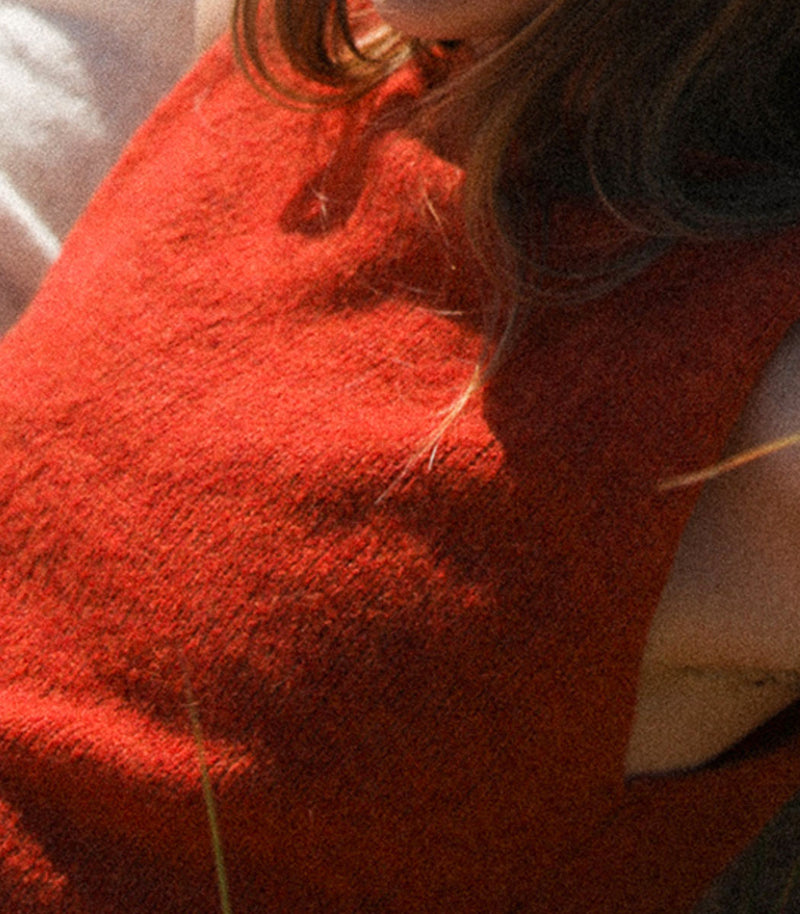 Hand-knitted alpaca+merino wool camisole - BRULÉE