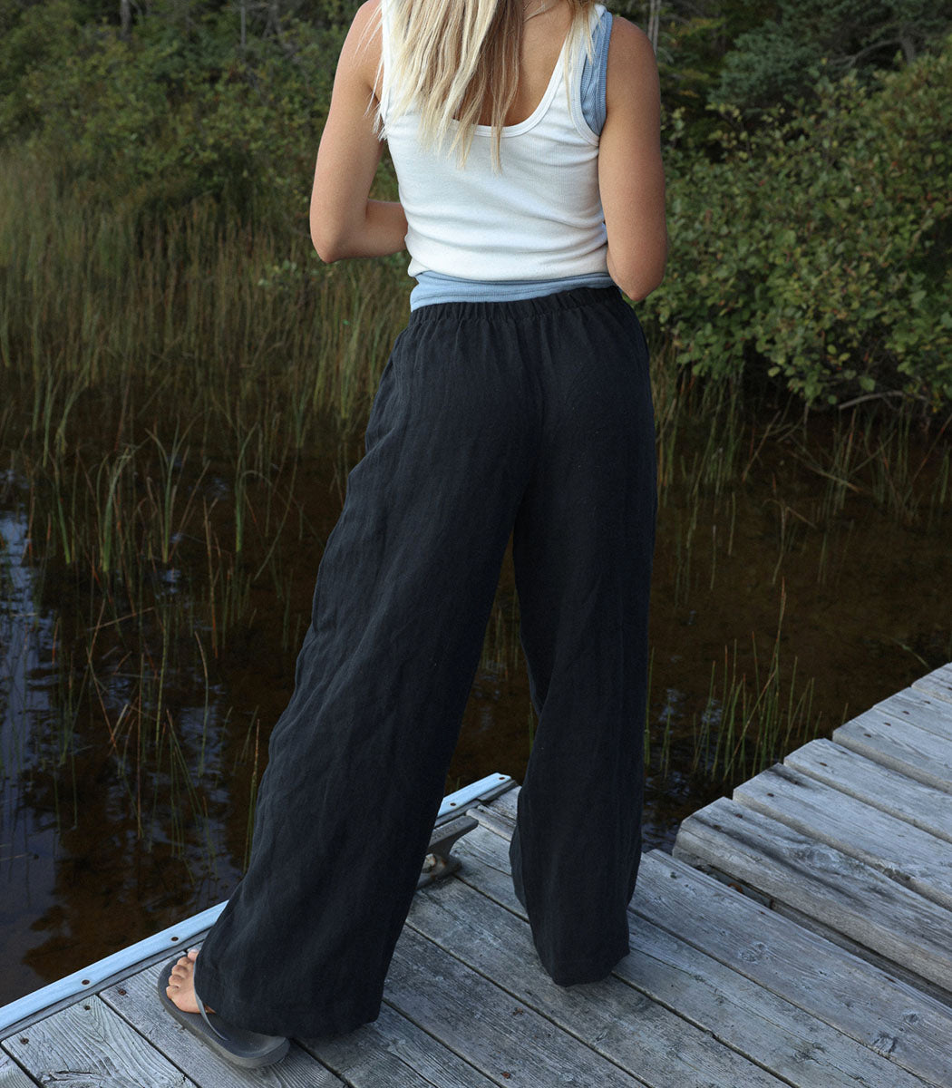 Loose high-waisted pants | WORKING PANTS - ÉCORCE