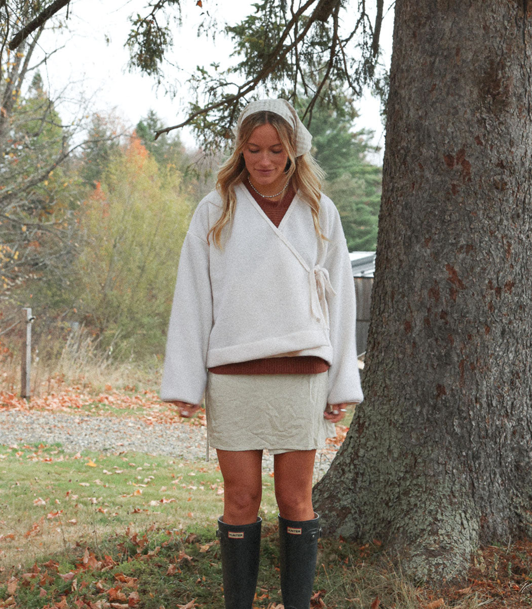 Cardigan cache-coeur en Mérinos | ALBURY - NUAGE