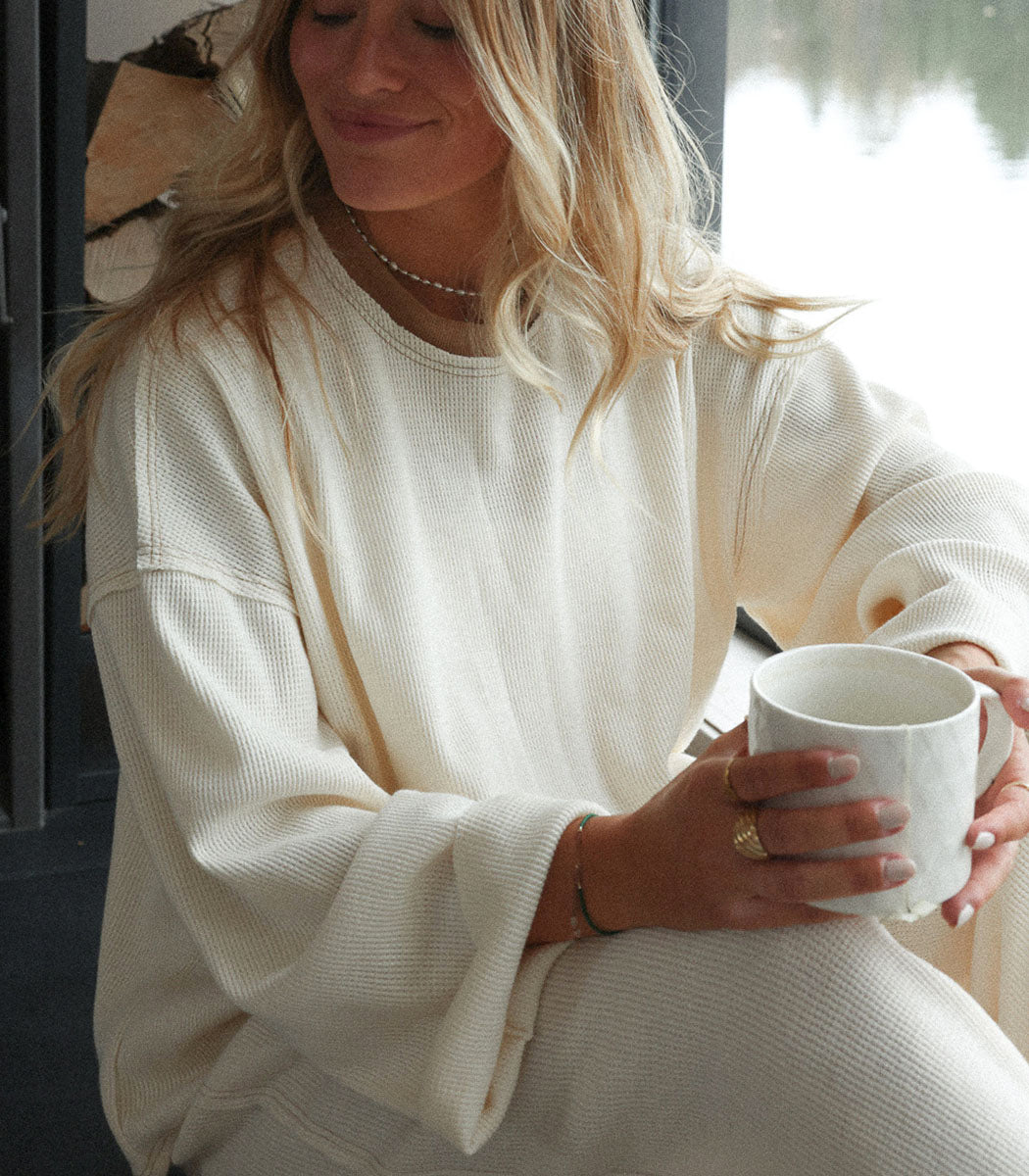 Chandail tricot manches longues | MICHIGAN - OATMILK