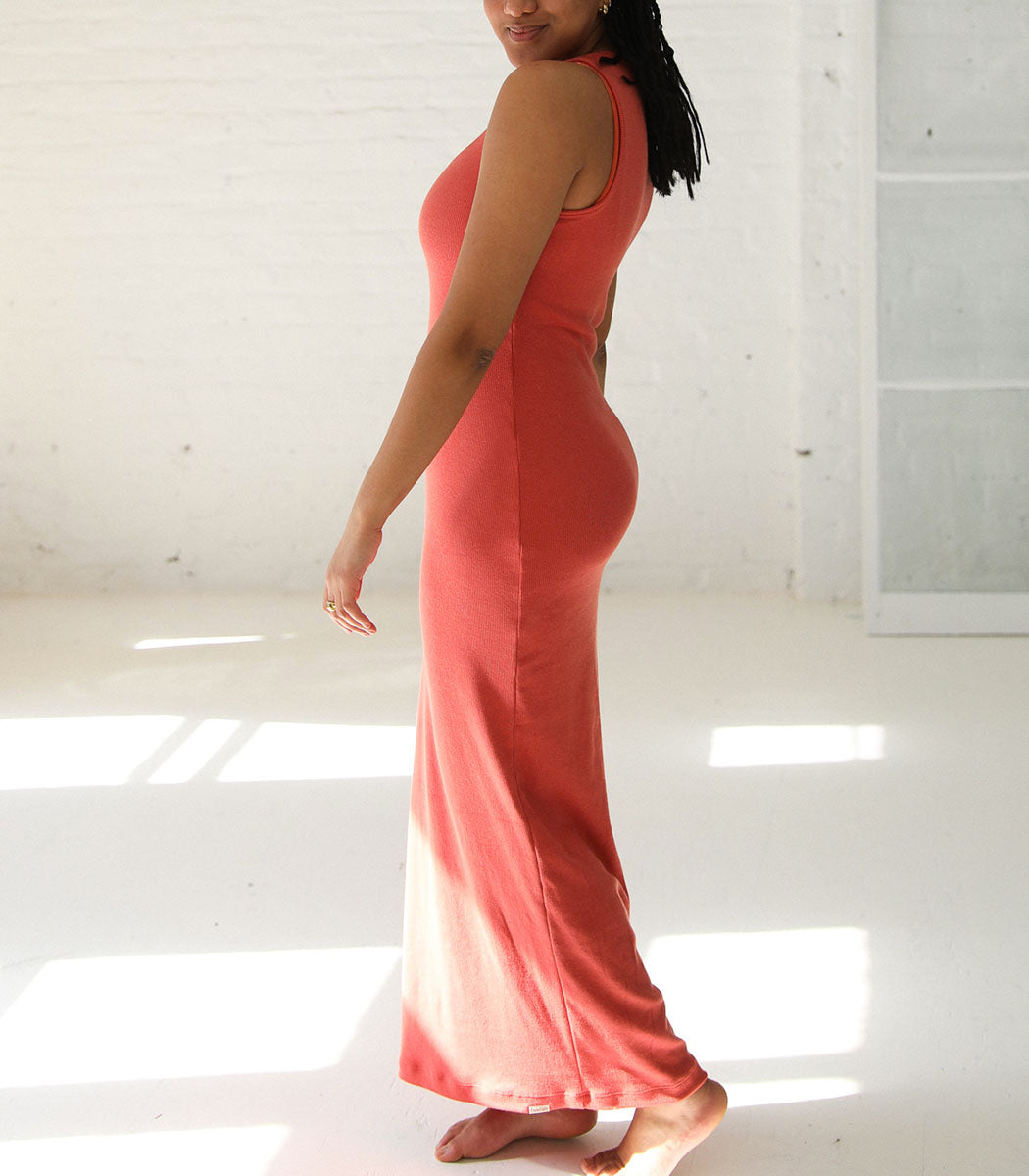 Maxi rib dress | ANTIBES - FIGS