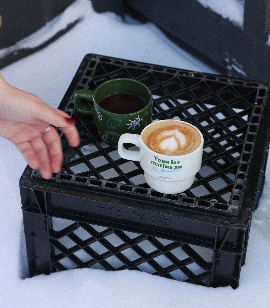 Tasse empilable | «TOUS LES MATINS AU SOLEIL» - WHITE