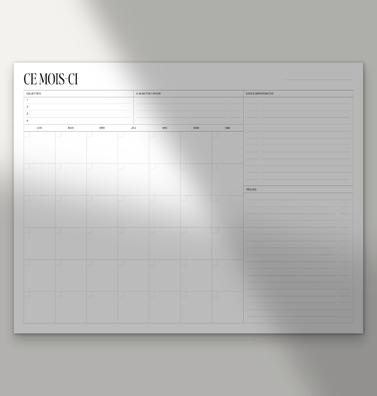 Bloc-notes Calendrier | Rosie Papeterie - "MONTHLY DESKPAD"