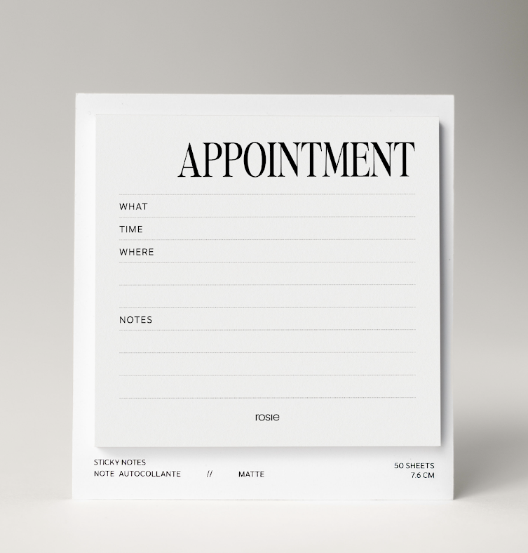 Notes autocollantes | Rosie Papeterie - "APPOINTMENT"