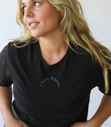 T-shirt Coton Bio - « I LOVE BIKINIS - SUNNY DAZE CROP » -  black